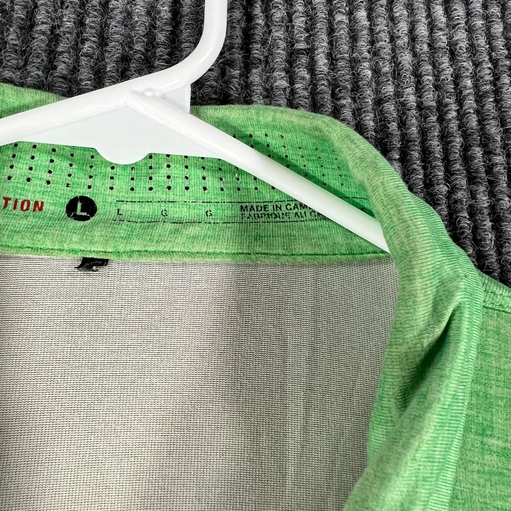 Nike‎ Tiger Woods Polo Mens Large Green Striped Short Sleeve Golf Outdoor